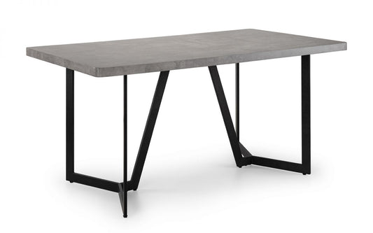 Miller Concrete Effect Dining Table, Soho Bench & 4 Soho Dining Chairs