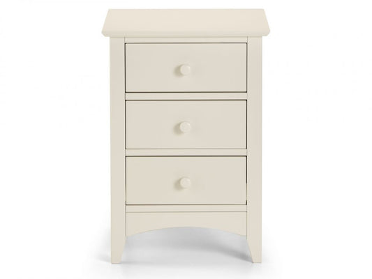 Cameo 3 Drawer Bedside - Stone White