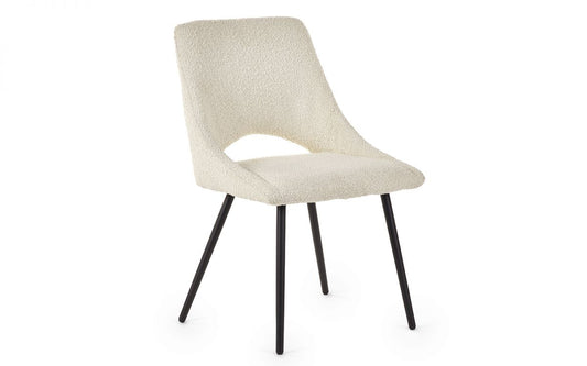 Iris Boucle Dining Chair - Ivory