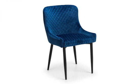 Luxe Velvet Dining Chair - Blue/Black