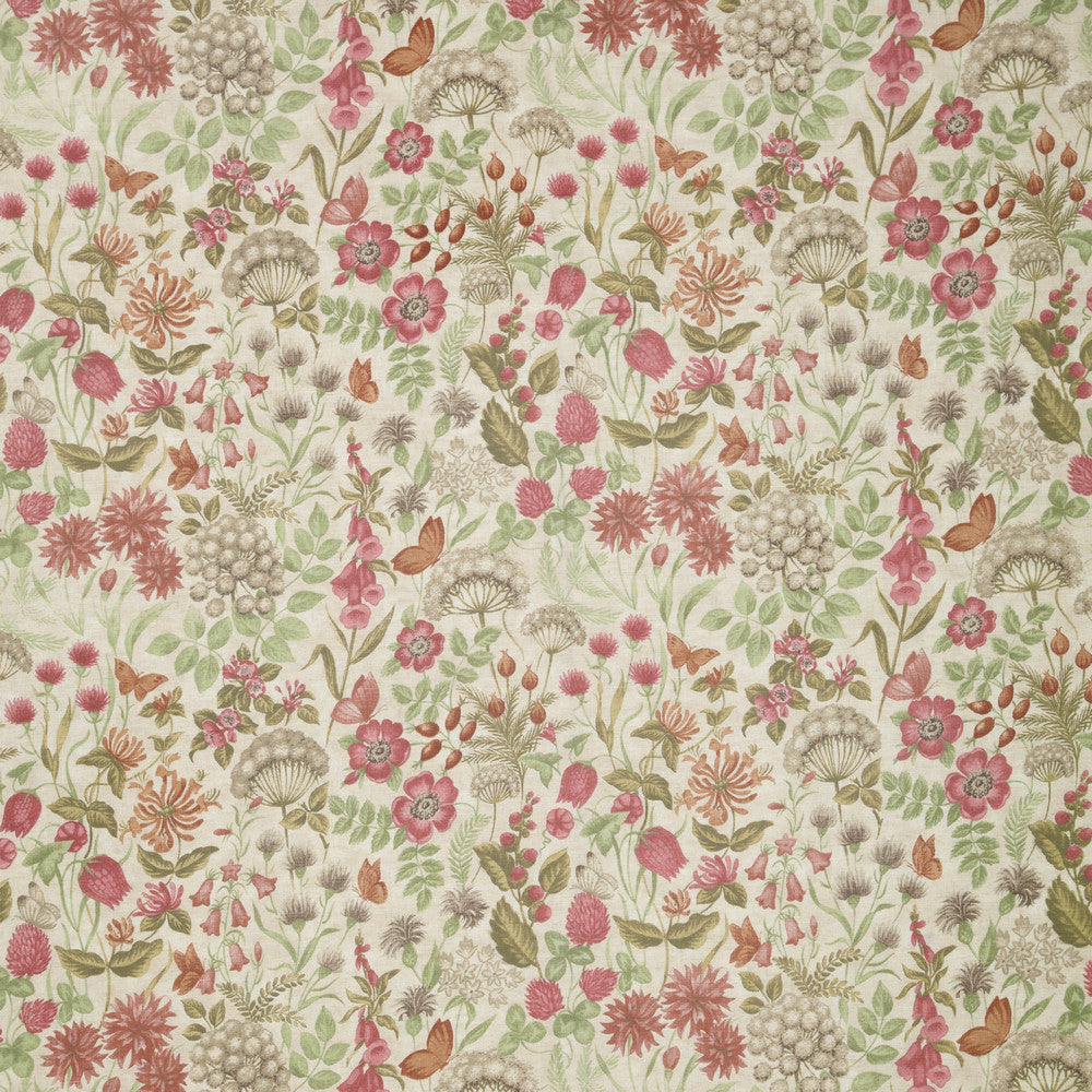 Field Flowers Rouge Curtain