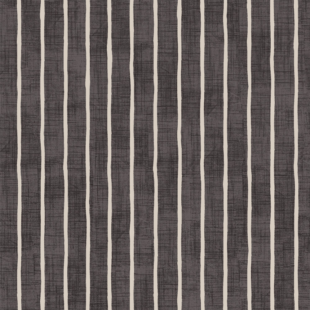 Pencil Stripe Ebony Curtain