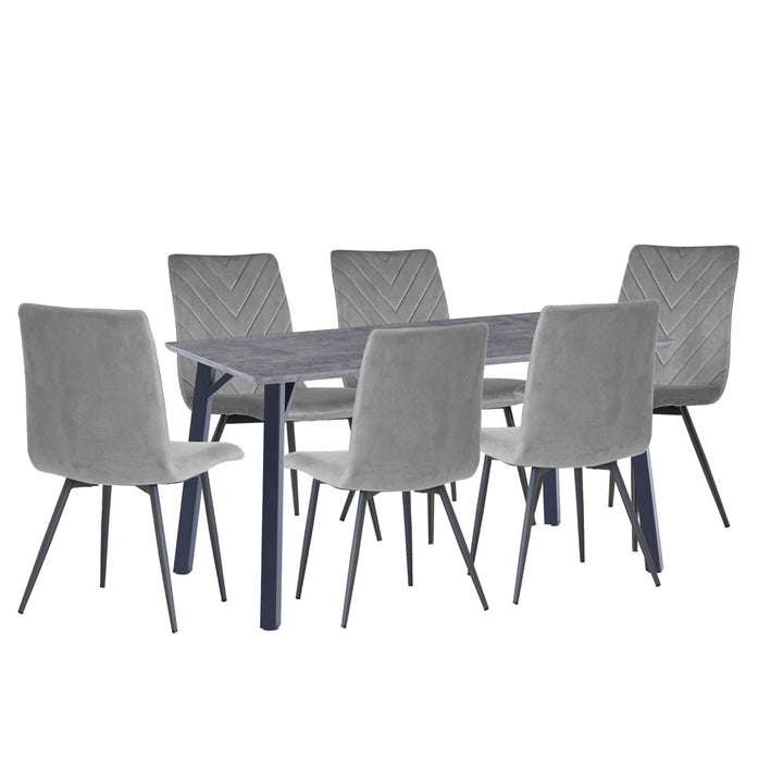 Dining Set - 1.8m Concrete Table & 6 x CH66 Grey Chairs