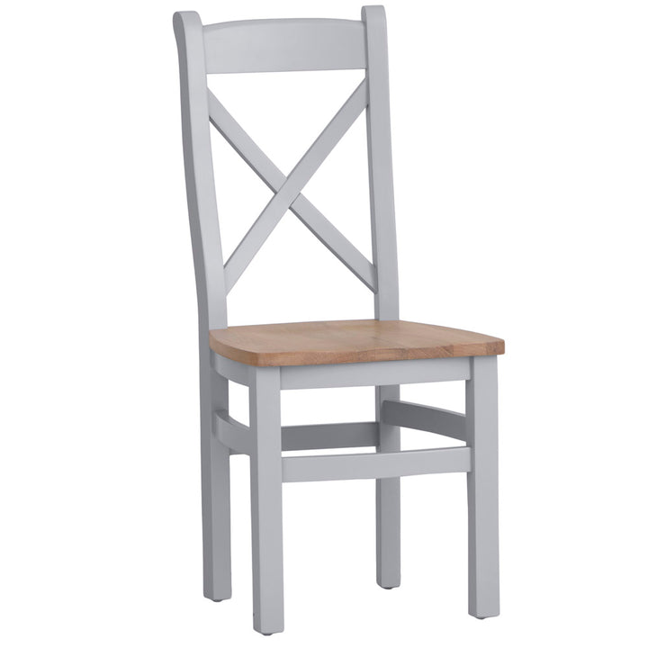 EA Dining Grey - Cross back chair wooden seat
