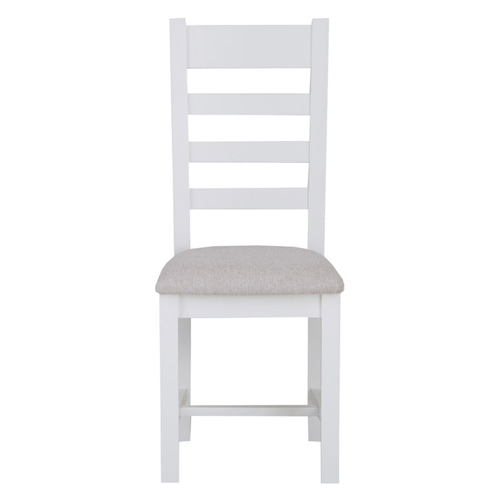 EA Dining White - Ladder back chair fabric seat