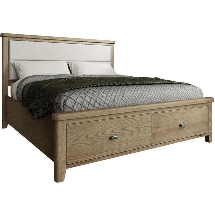 HO 6'0 Bed with Fabric Headboard and Drawer Footboard