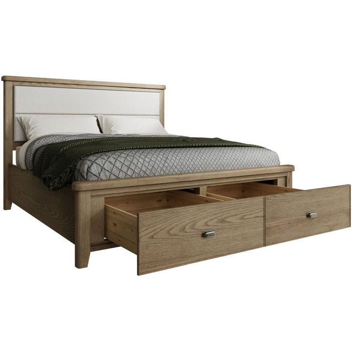HO 6'0 Bed with Fabric Headboard and Drawer Footboard