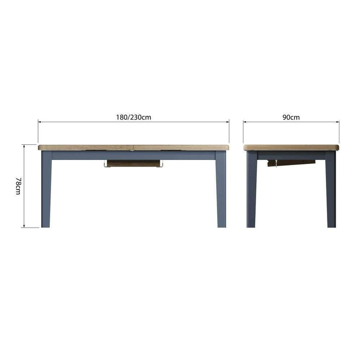 HOP Dining & Occasional Blue - 1.8m Extending Table (1800 -2300)