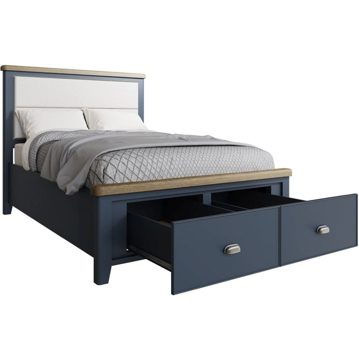 HOP 4'6 Bed with Fabric Headboard and Drawer Footboard