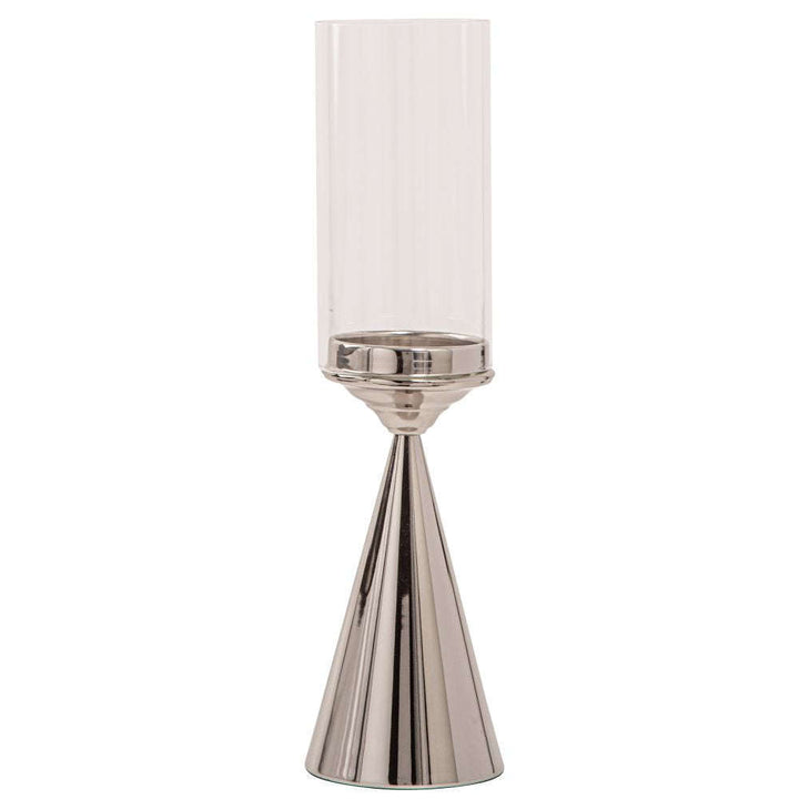 Mint Homeware - Nickel Plated & Clear Glass Candle Holder