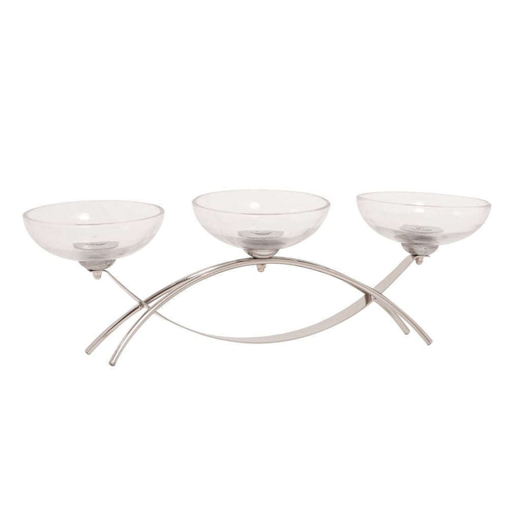 Mint Homeware - Nickel Plated & Glass Tea Light Holder
