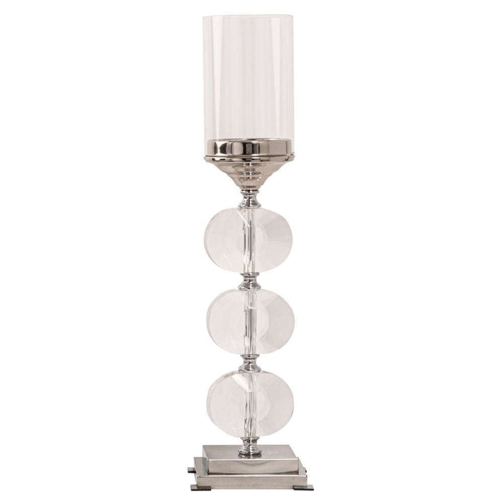 Mint Homeware - Nickel Plated, Crystal & Glass Candle Holder - Large
