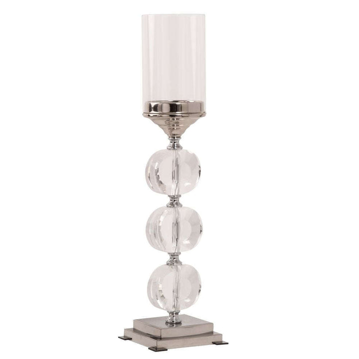 Mint Homeware - Nickel Plated, Crystal & Glass Candle Holder - Large
