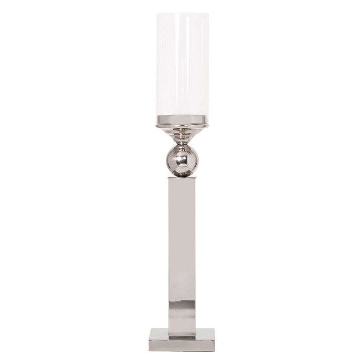 Mint Homeware - Nickel Plated & Clear Glass Candle Holder - Medium
