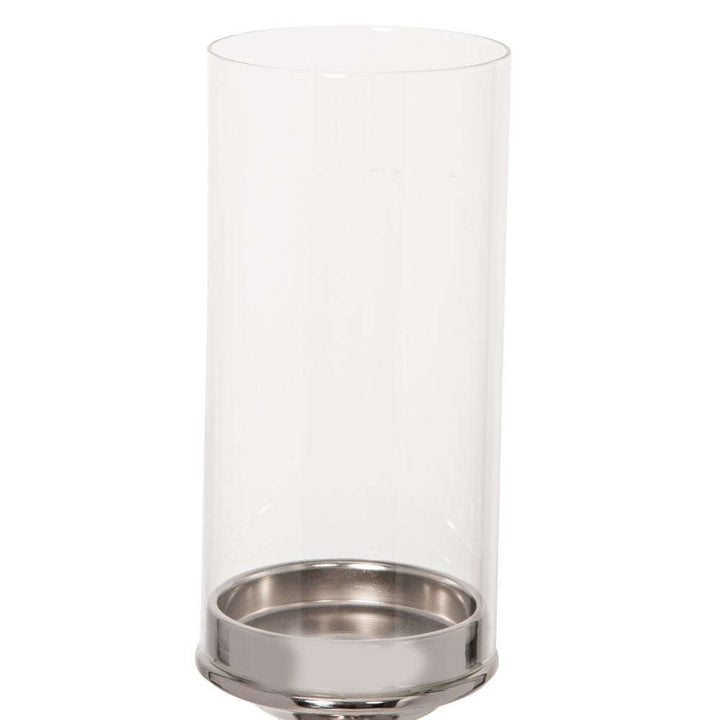 Mint Homeware - Nickel Plated & Clear Glass Candle Holder - Medium