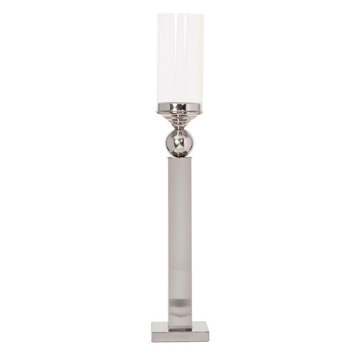 Mint Homeware - Nickel Plated & Clear Glass Candle Holder - Large