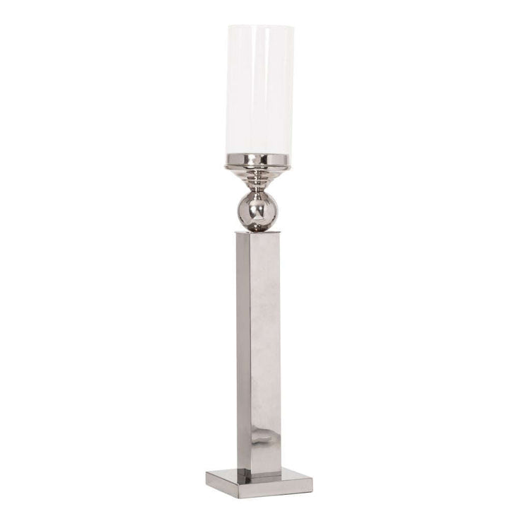 Mint Homeware - Nickel Plated & Clear Glass Candle Holder - Large