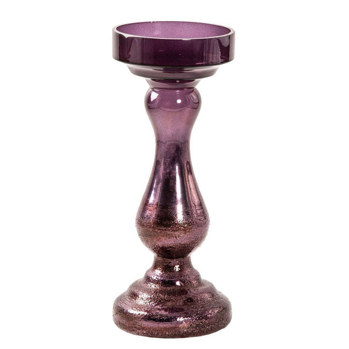 Mint Homeware Silver - Glass Pillar Holder - Small