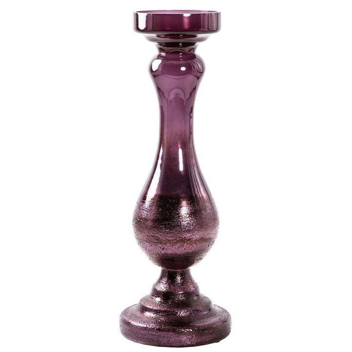 Mint Homeware Silver - Glass Pillar Holder - Large