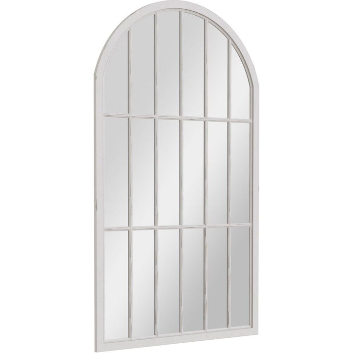 Mirror Collection - Large White Arched Window Mirror