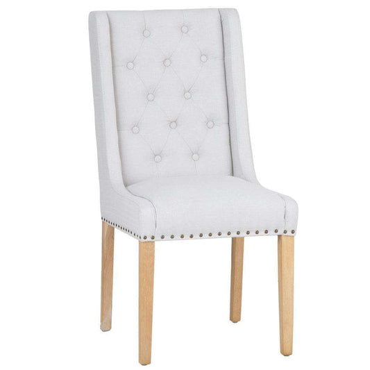 The Chair Collection - Button and Studded Dining Chair - Natural