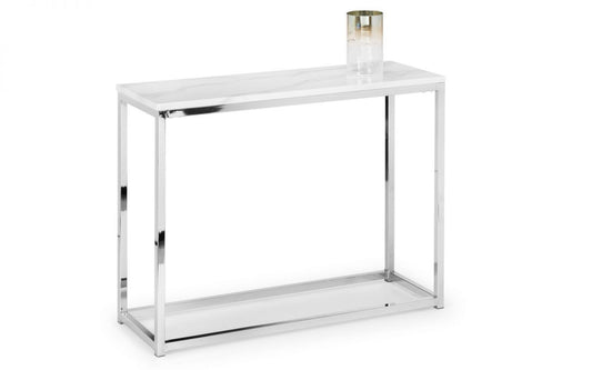 Scala White Marble Top Console Table