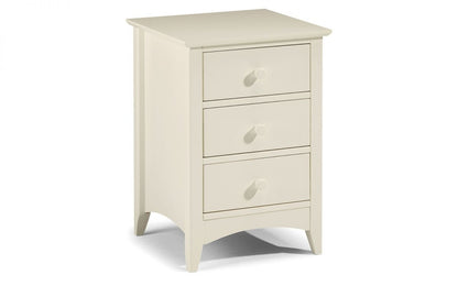 Cameo 3 Drawer Bedside - Stone White