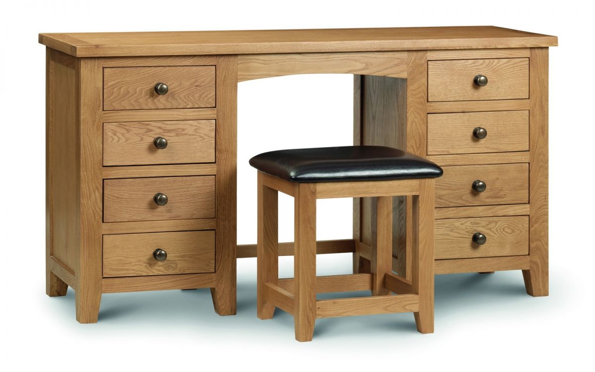 Marlborough Oak Twin Pedestal Dressing Table