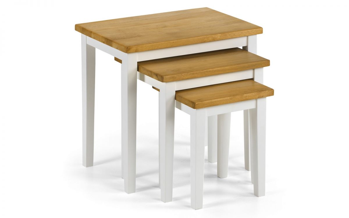 Cleo Nest of Tables - Two Tone White/Oak Finish