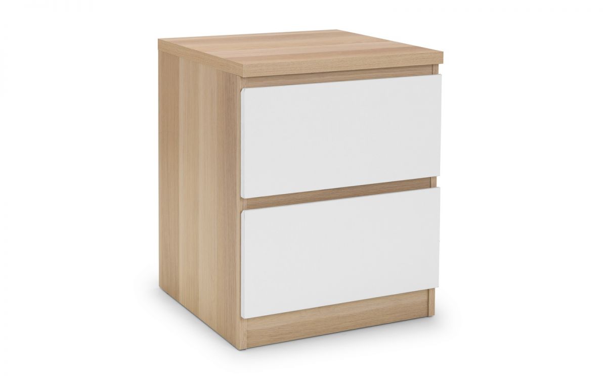 Jupiter 2 Drawer Bedside - White/Oak