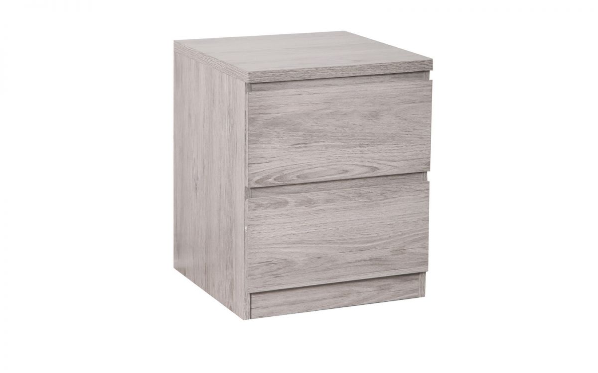 Jupiter 2 Drawer Bedside - Grey Oak