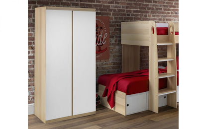 Jupiter 2 Door Wardrobe - White/Oak