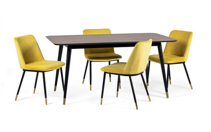 Findlay Rectangular Table & 4 Delaunay Mustard Chairs