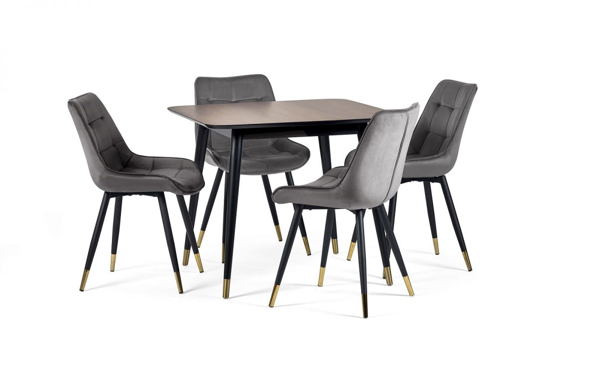 Findlay Square Dining Table & 4 Hadid Grey Chairs