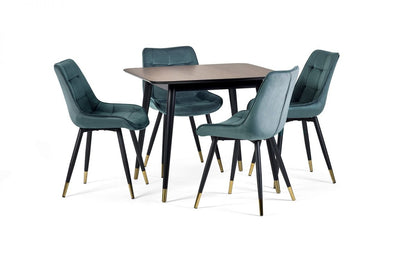 Findlay Square Dining Table & 4 Hadid Green Chairs