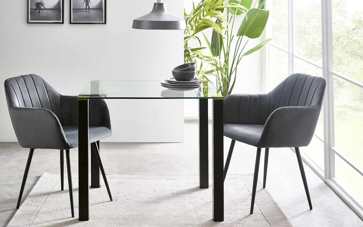 Piero Square Table & 2 Hobart Dining Chairs