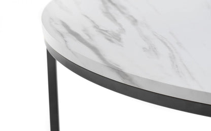 Bellini Round Nesting Coffee Table - White Marble