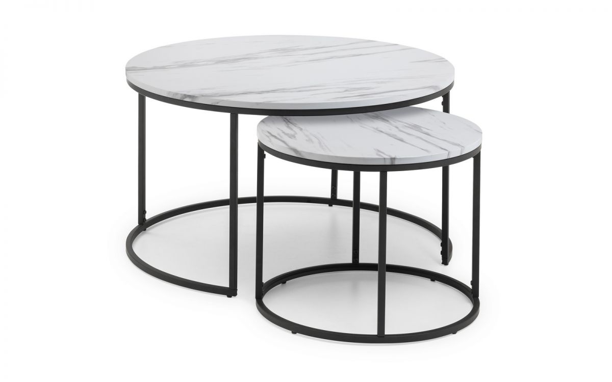 Bellini Round Nesting Coffee Table - White Marble