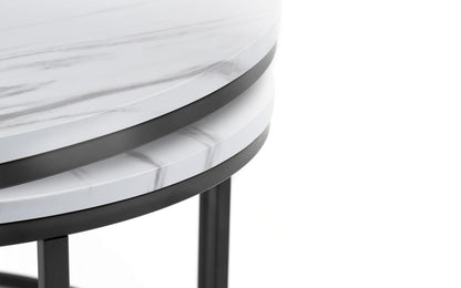 Bellini Round Nesting Coffee Table - White Marble