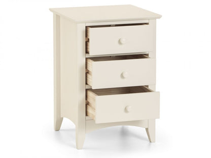 Cameo 3 Drawer Bedside - Stone White