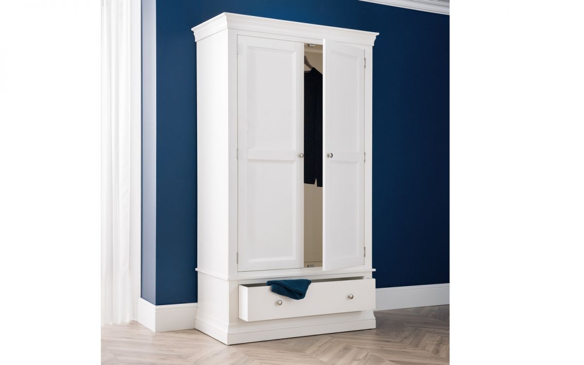 Clermont 2 Door 1 Drawer Wardrobe - White