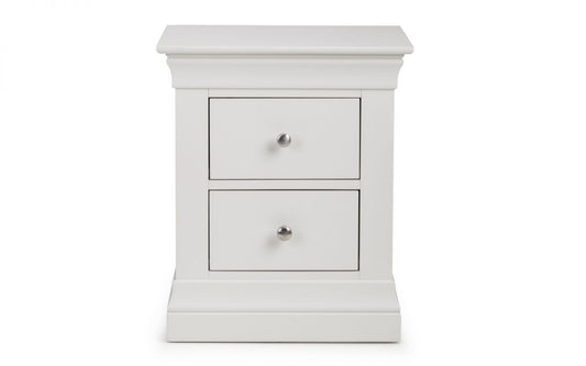 Clermont 2 Drawer Bedside - White