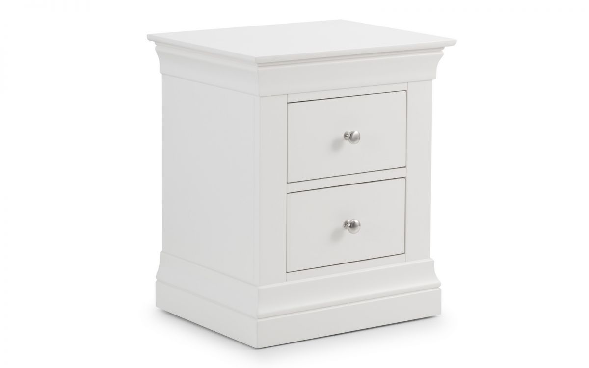 Clermont 2 Drawer Bedside - White