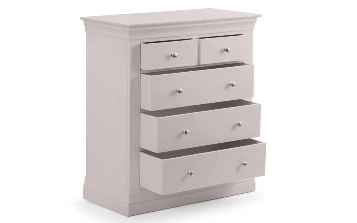 Clermont 3+2 Drawer Chest - Light Grey