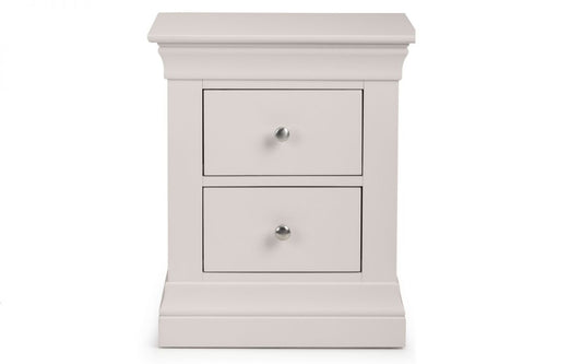 Clermont 2 Drawer Bedside - Light Grey