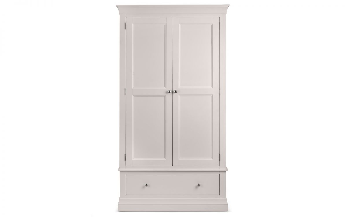 Clermont 2 Door 1 Drawer Wardrobe - Light Grey