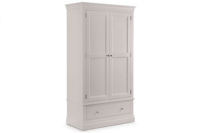 Clermont 2 Door 1 Drawer Wardrobe - Light Grey