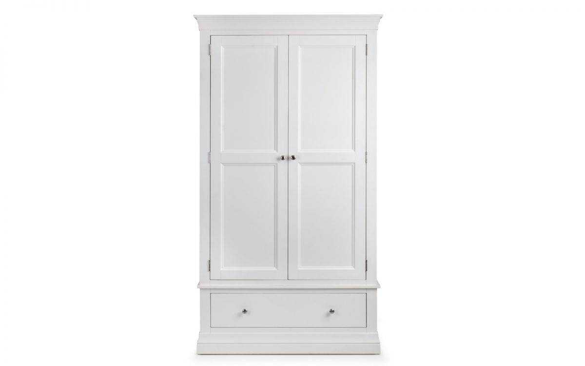 Clermont 2 Door 1 Drawer Wardrobe - White