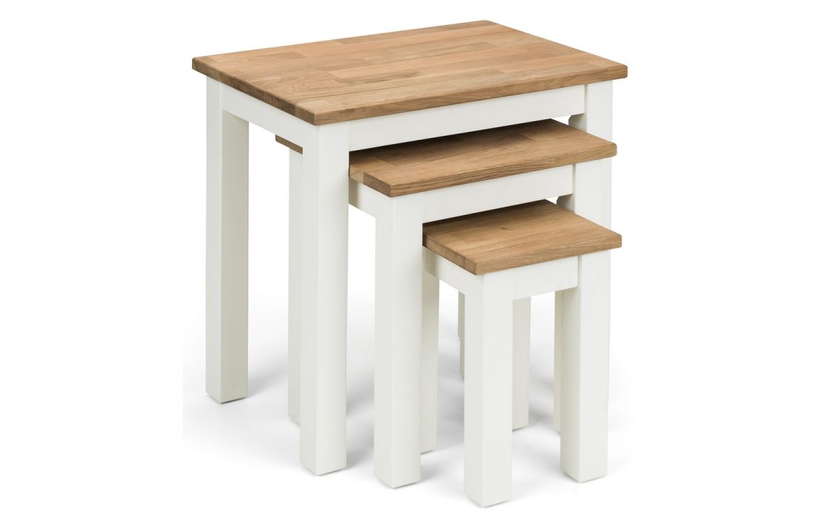 Coxmoor Nest of 3 Tables - Ivory & Oak