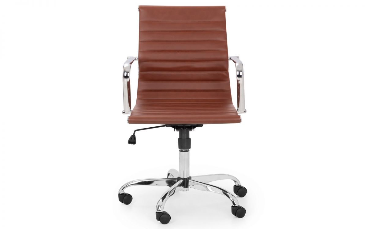 Gio Office Chair - Brown & Chrome